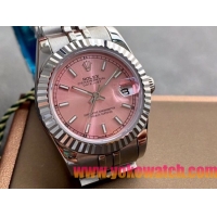 ロレックスコピー・デイトジャスト（DATEJUST）31mm 279138R“三角坑紋ベゼル＋ピンクダイヤル＋ステンレススチール＆イエローゴールドブレスレット” レディース専用モデル