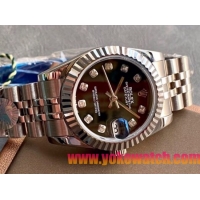ロレックスコピー・デイトジャスト（DATEJUST）31mm 279160“三角坑紋ベゼル＋ダイヤモンドインデックス＋ブラックダイヤル＋ステンレススチールブレスレット” レディース専用モデル