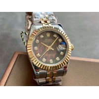 ロレックスコピー・デイトジャスト（DATEJUST）31mm 279138R“三角坑紋ベゼル＋ダイヤモンドインデックス＋ダークグリーンダイヤル＋ステンレススチール＆イエローゴールドブレスレット” レディース専用モデル