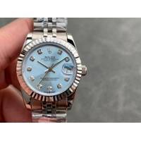 ロレックスコピー・デイトジャスト（DATEJUST）31mm 279160R“全ステンレススチール仕様＋三角坑紋ベゼル＋ダイヤモンドインデックス＋ブルーダイヤル” レディース専用モデル