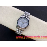 ロレックスコピー・デイトジャスト（DATEJUST）31mm 279160R“全ステンレススチール仕様＋三角坑紋ベゼル＋バーインデックス＋アイスウェーブダイヤル” レディース専用モデル