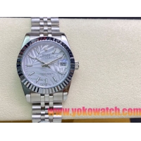 ロレックスコピー・デイトジャスト（DATEJUST）31mm 279160R“全ステンレススチール仕様＋三角坑紋ベゼル＋バーインデックス＋アイスウェーブダイヤル” レディース専用モデル