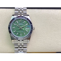 ロレックスコピー・デイトジャスト（DATEJUST）31mm 279160R“全ステンレススチール仕様＋三角坑紋ベゼル＋バーインデックス＋グリーンパームダイヤル” レディース専用モデル