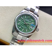 ロレックスコピー・デイトジャスト（DATEJUST）31mm 279160R“全ステンレススチール仕様＋フラットベゼル＋バーインデックス＋グリーンパームダイヤル” レディース専用モデル