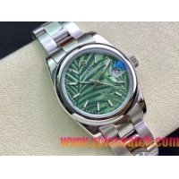ロレックスコピー・デイトジャスト（DATEJUST）31mm 279160R“全ステンレススチール仕様＋フラットベゼル＋バーインデックス＋グリーンパームダイヤル” レディース専用モデル