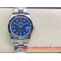 ロレックスコピー・デイトジャスト（DATEJUST）31mm 279160R“全ステンレススチール仕様＋三角坑紋ベゼル＋バーインデックス＋ブルーパームダイヤル” レディース専用モデル