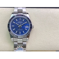ロレックスコピー・デイトジャスト（DATEJUST）31mm 279160R“全ステンレススチール仕様＋三角坑紋ベゼル＋バーインデックス＋ブルーパームダイヤル” レディース専用モデル