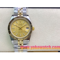 ロレックスコピー・デイトジャスト（DATEJUST）31mm 279160R“イエローゴールドベゼル＋イエローハニカムダイヤル” レディース専用モデル