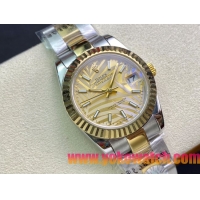 ロレックスコピー・デイトジャスト（DATEJUST）31mm 279160R“イエローゴールドベゼル＋イエローパームダイヤル” レディース専用モデル