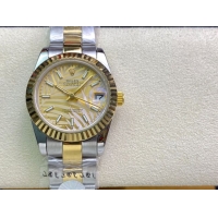 ロレックスコピー・デイトジャスト（DATEJUST）31mm 279160R“イエローゴールドベゼル＋イエローパームダイヤル” レディース専用モデル
