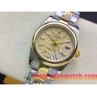 ロレックスコピー・デイトジャスト（DATEJUST）31mm 279160R“イエローゴールドベゼル＋イエローパームダイヤル” レディース専用モデル