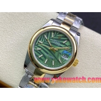 ロレックスコピー・デイトジャスト（DATEJUST）31mm 279160R“イエローゴールドベゼル＋グリーンパームダイヤル” レディース専用モデル
