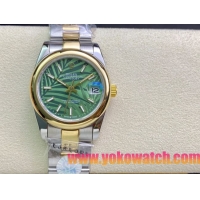 ロレックスコピー・デイトジャスト（DATEJUST）31mm 279160R“イエローゴールドベゼル＋グリーンパームダイヤル” レディース専用モデル