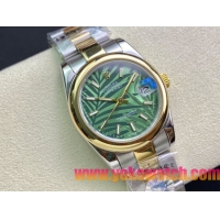 ロレックスコピー・デイトジャスト（DATEJUST）31mm 279160R“イエローゴールドベゼル＋グリーンパームダイヤル” レディース専用モデル