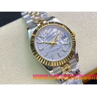 ロレックスコピー・デイトジャスト（DATEJUST）31mm 279160R“イエローゴールドベゼル＋ホワイトパームダイヤル” レディース専用モデル