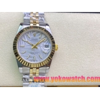 ロレックスコピー・デイトジャスト（DATEJUST）31mm 279160R“イエローゴールドベゼル＋ホワイトパームダイヤル” レディース専用モデル