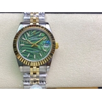 ロレックスコピー・デイトジャスト（DATEJUST）31mm 279160R“イエローゴールドベゼル＋グリーンパームダイヤル” レディース専用モデル