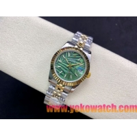 ロレックスコピー・デイトジャスト（DATEJUST）31mm 279160R“イエローゴールドベゼル＋グリーンパームダイヤル” レディース専用モデル