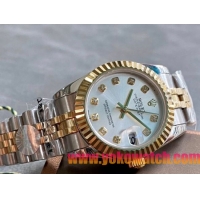ロレックスコピー・デイトジャスト（DATEJUST）31mm 279160R“イエローゴールドベゼル＋ダイヤモンドインデックス” レディース専用モデル