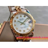 ロレックスコピー・デイトジャスト（DATEJUST）31mm 279160R“イエローゴールドベゼル＋ダイヤモンドインデックス” レディース専用モデル