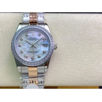 ロレックスコピー・デイトジャスト（DATEJUST）31mm 279160R“ダイヤモンドベゼル＋パール調ダイヤル” レディース専用モデル
