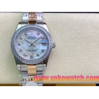 ロレックスコピー・デイトジャスト（DATEJUST）31mm 279160R“ダイヤモンドベゼル＋パール調ダイヤル” レディース専用モデル