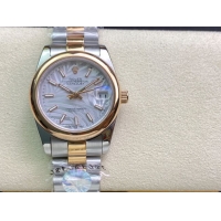 ロレックスコピー・デイトジャスト（DATEJUST）31mm 279160R“ローズゴールドベゼル＋ホワイトパームダイヤル” レディース専用モデル