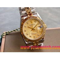 ロレックスコピー・デイトジャスト（DATEJUST）31mm 279160R“ゴールド文字盤＋ダイヤモンドインデックス” レディース専用モデル