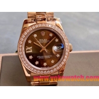ロレックスコピー・デイトジャスト（DATEJUST）31mm 279160R“ピンクゴールドケース＋ダイヤモンドベゼル＋ブラウンダイヤル” レディース専用モデル