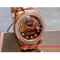 ロレックスコピー・デイトジャスト（DATEJUST）31mm 279160R“ピンクゴールドケース＋ダイヤモンドベゼル＋ブラウンダイヤル” レディース専用モデル
