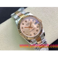 ロレックスコピー・デイトジャスト（DATEJUST）31mm 279160R“ローズゴールドベゼル＋ピンクダイヤル” レディース専用モデル