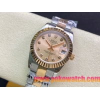 ロレックスコピー・デイトジャスト（DATEJUST）31mm 279160R“ローズゴールドベゼル＋ピンクダイヤル” レディース専用モデル