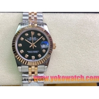 ロレックスコピー・デイトジャスト（DATEJUST）31mm 279160R“グリーンダイヤル＋ダイヤモンドインデックス” レディース専用モデル