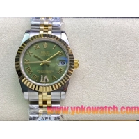 ロレックスコピー・デイトジャスト（DATEJUST）31mm 279160R“グリーンダイヤル＋ローマ数字インデックス” レディース専用モデル