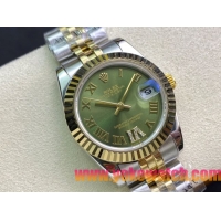 ロレックスコピー・デイトジャスト（DATEJUST）31mm 279160R“グリーンダイヤル＋ローマ数字インデックス” レディース専用モデル