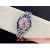 ロレックスコピー・デイトジャスト（DATEJUST）31mm 279160R“ピンクダイヤル＋ダイヤモンドインデックス” レディース専用モデル