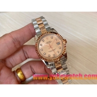 ロレックスコピー・デイトジャスト（DATEJUST）31mm 279160R“ローズゴールド調ダイヤル＋ダイヤモンドインデックス” レディース専用モデル