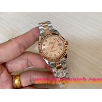 ロレックスコピー・デイトジャスト（DATEJUST）31mm 279160R“ローズゴールド調ダイヤル＋ダイヤモンドインデックス” レディース専用モデル